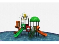 Kids Water Pool Playground Slide with Water Fountain Vat 